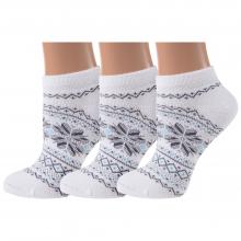 Комплект из 3 пар женских полушерстяных носков Grinston socks (PINGONS) БЕЛЫЕ