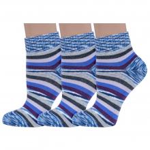Комплект из 3 пар женских носков Grinston socks (PINGONS) СИНЕ-ФИОЛЕТОВЫЕ