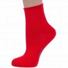 Женские носки без резинки из мерсеризованного хлопка Grinston socks (PINGONS) КРАСНЫЕ