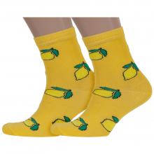 Комплект из 2 пар мужских носков VASILINA 1С3488, ЖЕЛТЫЕ с лимонами