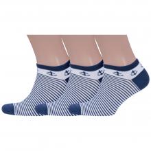 Комплект из 3 пар бамбуковых носков Grinston socks (PINGONS) СИНИЕ