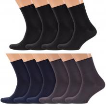 Комплект из 10 пар мужских носков без резинки RuSocks (Орудьевский трикотаж) микс 4