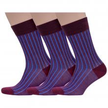 Комплект из 3 пар мужских носков Sergio Di Calze (PINGONS) из мерсеризованного хлопка БОРДОВЫЕ