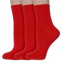 Комплект из 3 пар женских носков без резинки ХОХ КРАСНЫЕ