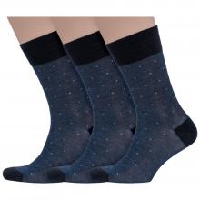 Комплект из 3 пар мужских носков Sergio Di Calze (PINGONS) из 100% мерсеризованного хлопка ЧЕРНЫЕ