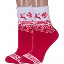 Комплект из 2 пар женских махровых носков «Красная ветка» КРАСНЫЕ