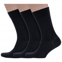 Комплект из 3 пар мужских носков Grinston socks (PINGONS) из 100% хлопка ЧЕРНЫЕ