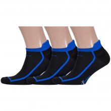 Комплект из 3 пар мужских носков с махровыми пяткой и мыском ХОХ ЧЕРНО-СИНИЕ