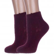 Комплект из 2 пар женских полушерстяных носков RuSocks (Орудьевский трикотаж) ТЕМНО-БОРДОВЫЕ