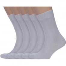 Комплект из 5 пар мужских носков PARA socks из 100% хлопка СВЕТЛО-СЕРЫЕ