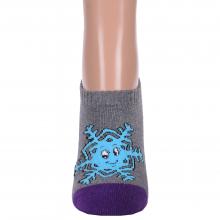 Женские ультракороткие махровые противоскользящие носки Hobby Line СЕРО-ФИОЛЕТОВЫЕ