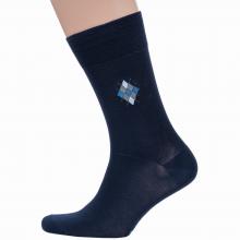 Мужские носки из мерсеризованного хлопка Grinston socks (PINGONS) ТЕМНО-СИНИЕ