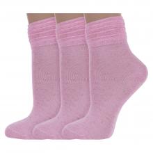 Комплект из 3 пар женских носков LORENZLine из вискозы и льна РОЗОВЫЕ