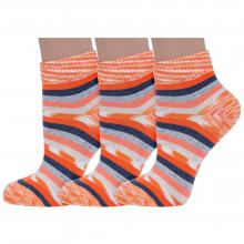 Комплект из 3 пар женских носков Grinston socks (PINGONS) ОРАНЖЕВЫЕ