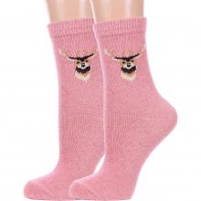 Комплект из 2 пар женских теплых носков Hobby Line РОЗОВЫЕ