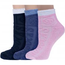 Комплект из 3 пар женских махровых носков RuSocks (Орудьевский трикотаж) микс 15