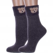 Комплект из 2 пар женских теплых носков  Пуховые  Hobby Line ТЕМНО-СЕРЫЕ
