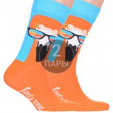 Комплект из 2 пар мужских носков PARA socks ОРАНЖЕВЫЕ