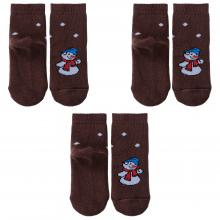 Комплект из 3 пар махровых детских носков Альтаир КОРИЧНЕВЫЕ