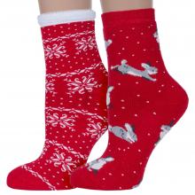 Комплект из 2 пар женских махровых носков Красная ветка микс 12