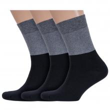Комплект из 3 пар мужских махровых носков RuSocks (Орудьевский трикотаж) ЧЕРНО-ГРАФИТОВЫЕ