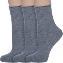 Комплект из 3 пар женских носков без резинки Hobby Line СЕРЫЕ