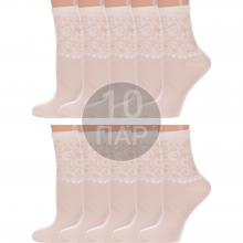 Комплект из 10 пар женских бамбуковых носков  Красная ветка  ЭКРЮ