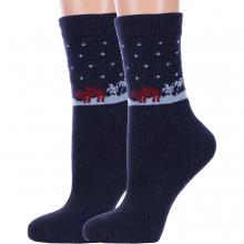 Комплект из 2 пар женских теплых носков Hobby Line ТЕМНО-СИНИЕ