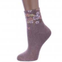 Женские махровые носки RuSocks (Орудьевский трикотаж) ТЕМНО-БЕЖЕВЫЕ МЕЛАНЖ