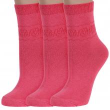 Комплект из 3 пар женских носков RuSocks (Орудьевский трикотаж) ТЕМНО-КОРАЛЛОВЫЕ