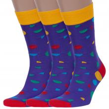 Комплект из 3 пар мужских носков LORENZLine Е39, ФИОЛЕТОВЫЕ