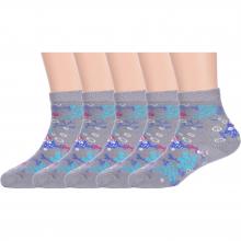 Комплект из 5 пар детских махровых носков LORENZline СЕРЫЕ