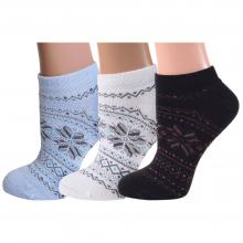 Комплект из 3 пар женских полушерстяных носков Grinston socks (PINGONS) микс 2