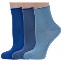 Комплект из 3 пар женских носков без резинки Grinston socks (PINGONS) из мерсеризованного хлопка микс 4