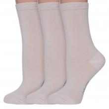 Комплект из 3 пар женских бамбуковых носков Grinston socks (PINGONS) БЕЖЕВЫЕ