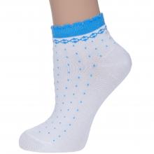 Женские бамбуковые носки PARA socks БЕЛЫЕ с голубым