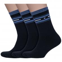 Комплект из 3 пар мужских махровых носков Альтаир ЧЕРНЫЕ
