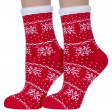 Комплект из 2 пар женских махровых носков Красная ветка С-1909, КРАСНЫЕ
