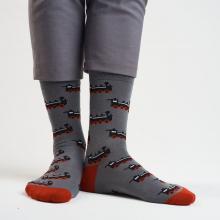 Носки unisex St. Friday Socks  Паровозы на сером 
