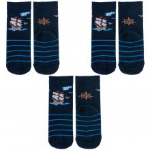 Комплект из 3 пар детских носков PARA socks N1D6, СИНИЕ