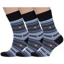 Комплект из 3 пар мужских носков ХОХ X-1402, ЧЕРНЫЕ