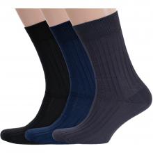 Комплект из 3 пар мужских носков RuSocks (Орудьевский трикотаж) из 100% хлопка рис. 01, микс 3
