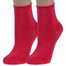 Комплект из 2 пар женских носков без резинки Conte из вискозы рис. 000, КРАСНЫЕ