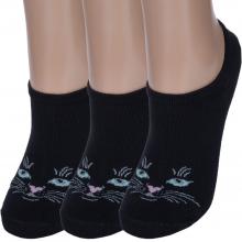 Комплект из 3 пар подростковых ультракоротких носков  Красная ветка  ЧЕРНЫЕ