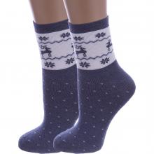 Комплект из 2 пар детских махровых носков RuSocks (Орудьевский трикотаж) СЕРО-ДЖИНСОВЫЕ