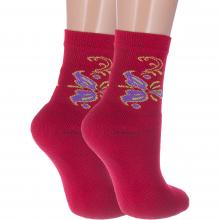Комплект из 2 пар женских носков с махровой стопой Альтаир КРАСНЫЕ