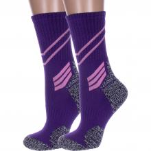 Комплект из 2 пар женских спортивных носков с махровой стопой Hobby Line ФИОЛЕТОВЫЕ