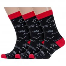 Комплект из 3 пар мужских носков Красная ветка С-2021, ЧЕРНЫЕ