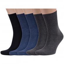 Комплект из 5 пар мужских носков с анатомической резинкой RuSocks (Орудьевский трикотаж) микс 6