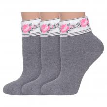 Комплект из 3 пар женских махровых носков RuSocks (Орудьевский трикотаж) СЕРЫЕ